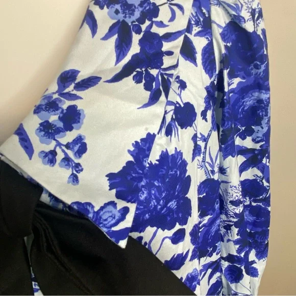 Tuckernuck Blue and White Floral Long-Sleeve Mini Dress with Black Bow - Picture 9 of 16